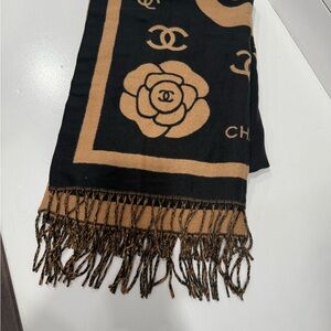 NEW Black and Tan Floral Scarf